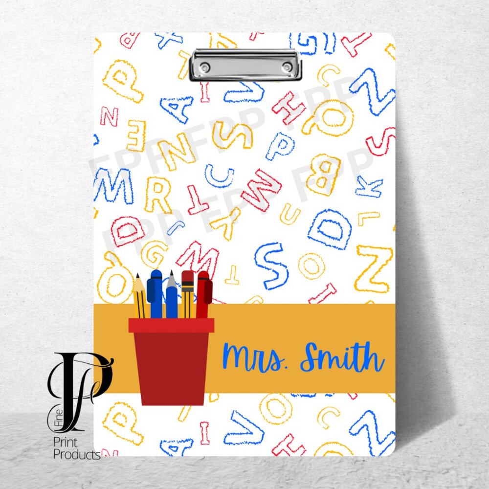 Alpha Letters Custom Clipboard with Name